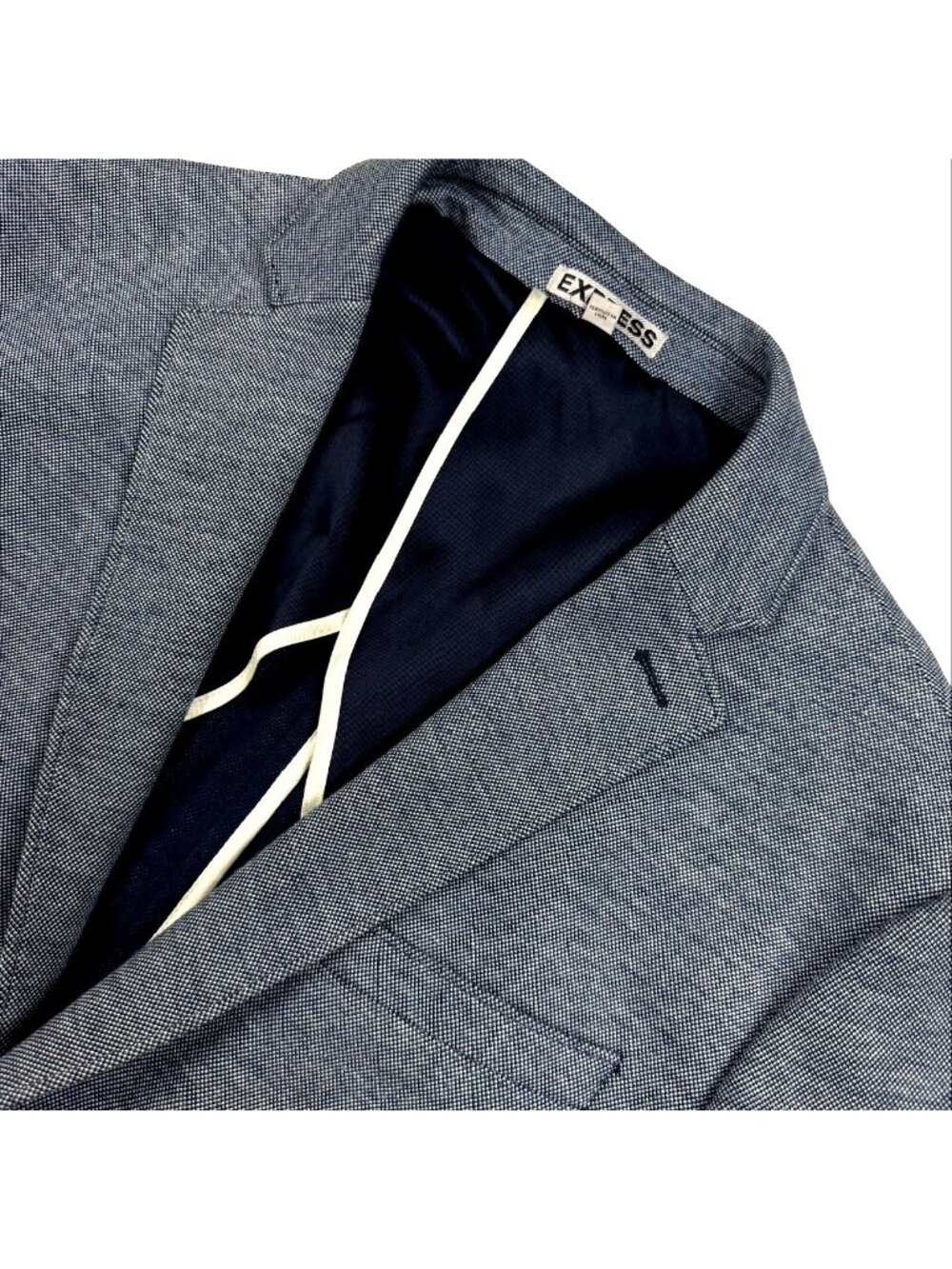 Express Photographer Men’s Flannel Cotton Blend Slim Fit Blazer Blue • 38S